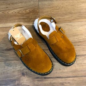 Dr Martens Made in England Jorge Calf Suede Shearling Slingback Mule Men Size 9